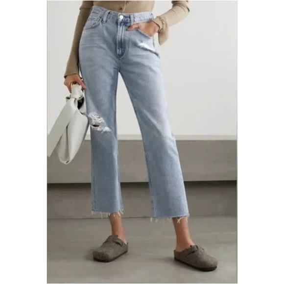 Citizens of Humanity Daphne Crop Jeans Distressed Raw Hem High Rise 27 - Picture 1 of 11